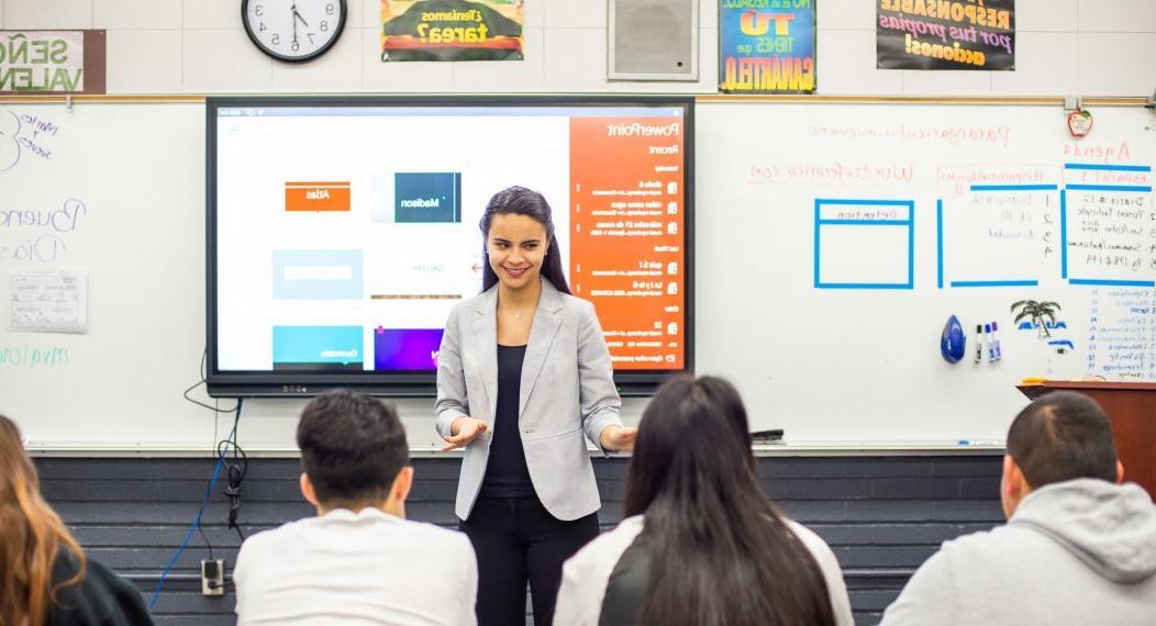 student teaching in a local classroom